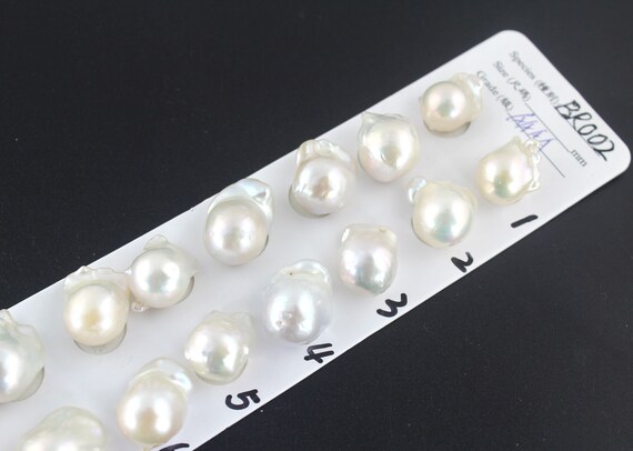 13-15x18-21mm Smooth Natural White Freshwater Pearl, Matching Pair Fireball Pearls, Large Baroque Irregular Shape Pearls, Bulk Pearls--fp002