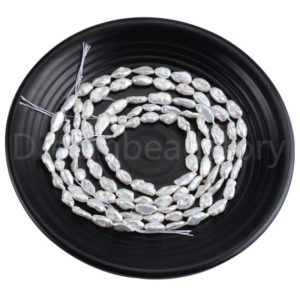 Shop Pearl Bead Shapes! Freedom White Biwa Pearl Beads, Natural Cultured Pearls for Handmade Jewelry Making (Small Size 6-8mm) | Natural genuine other-shape Pearl beads for beading and jewelry making.  #jewelry #beads #beadedjewelry #diyjewelry #jewelrymaking #beadstore #beading #affiliate #ad