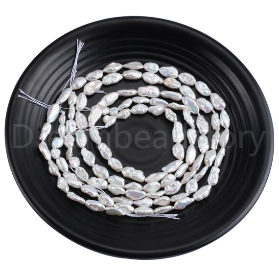 Freedom White Biwa Pearl Beads, Natural Cultured Pearls For Handmade Jewelry Making (small Size 6-8mm)