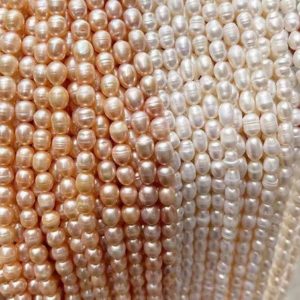 Shop Pearl Bead Shapes! Natural Freshwater Pearls Rice Beads,Rice Loose Beads Wholesale,15 inches one starand | Natural genuine other-shape Pearl beads for beading and jewelry making.  #jewelry #beads #beadedjewelry #diyjewelry #jewelrymaking #beadstore #beading #affiliate #ad