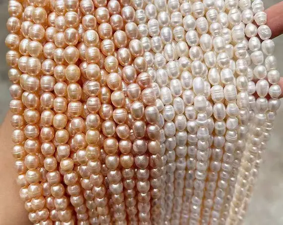 Natural Freshwater Pearls Rice Beads,rice Loose Beads Wholesale,15 Inches One Starand