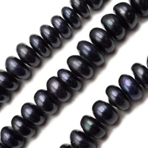Shop Pearl Rondelle Beads! Fresh Water Pearl Black Color Rondelle Beads Size 12-15mm 15.5" Strand | Natural genuine rondelle Pearl beads for beading and jewelry making.  #jewelry #beads #beadedjewelry #diyjewelry #jewelrymaking #beadstore #beading #affiliate #ad