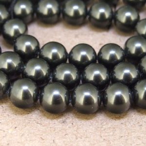 Shop Pearl Round Beads! 8mm High Luster Black South Seashell Pearl beads Round Shell Pearl Full One Strand 15.5" in length 48beads Per Strand LB1029 | Natural genuine round Pearl beads for beading and jewelry making.  #jewelry #beads #beadedjewelry #diyjewelry #jewelrymaking #beadstore #beading #affiliate #ad