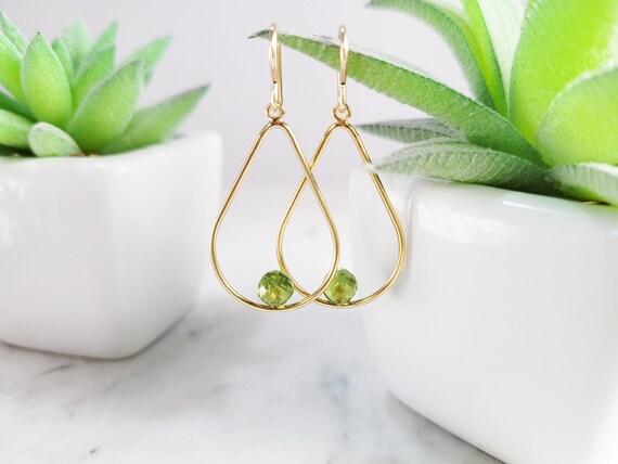 Peridot Earrings, August Birthstone /handmade Jewelry/ Peridot Long Dangle Earrings, Gold Peridot Earrings, Dainty Gemstone Earrings, Silver