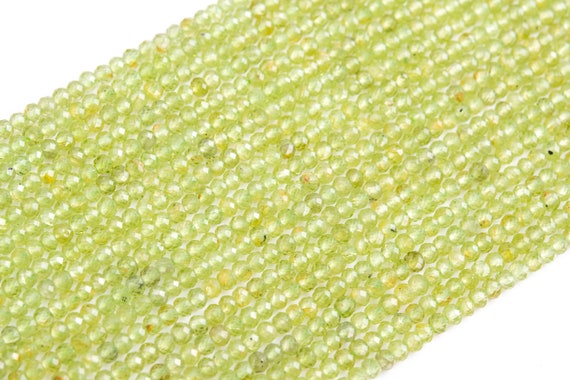 Genuine Natural Green Peridot Loose Beads Faceted Rondelle Shape 3x2mm