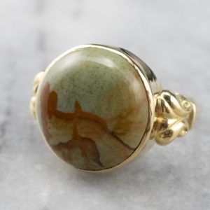 Shop Picture Jasper Jewelry! Picture Jasper Gold Ring, Statement Ring, Landscape Jasper, Earthy Gemstone, Right Hand Ring, Unisex Ring, 8EDZY80J | Natural genuine Picture Jasper jewelry. Buy crystal jewelry, handmade handcrafted artisan jewelry for women.  Unique handmade gift ideas. #jewelry #beadedjewelry #beadedjewelry #gift #shopping #handmadejewelry #fashion #style #product #jewelry #affiliate #ad