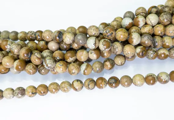 Picture Jasper Beads -jasper Gemstone Beads - Round Beads Wholesale - Jasper Loose Beads For Jewellery Making - Size 4-16mm - 15 Inch
