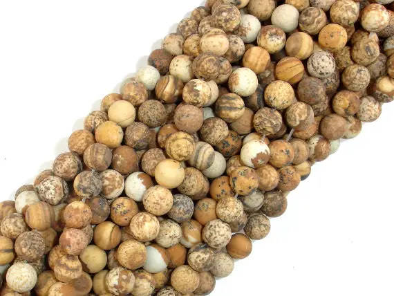 Matte Picture Jasper Beads Round, 6mm (6.5 Mm), 15.5 Inch, Full Strand, Approx 62 Beads, Hole 1 Mm A Quality (345054009)