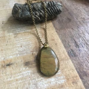 Shop Pietersite Necklaces! Simple pietersite and brass necklace | Natural genuine Pietersite necklaces. Buy crystal jewelry, handmade handcrafted artisan jewelry for women.  Unique handmade gift ideas. #jewelry #beadednecklaces #beadedjewelry #gift #shopping #handmadejewelry #fashion #style #product #necklaces #affiliate #ad