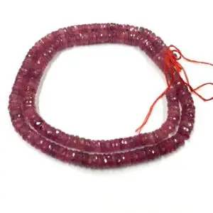 Shop Pink Sapphire Beads! Natural Faceted Pink Sapphire Tyre Beads 6-7mm Wheel Shape Gemstone Beads 18" Strand Wholesale Price | Natural genuine faceted Pink Sapphire beads for beading and jewelry making.  #jewelry #beads #beadedjewelry #diyjewelry #jewelrymaking #beadstore #beading #affiliate #ad