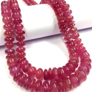 Shop Pink Sapphire Necklaces! AAA+ QUALITY~~Natural Pink Sapphire Gemstone Beads Necklace~~Smooth Polished Sapphire Rondelle Beads~~Truly Gorgeous~~2 Strand Necklace. | Natural genuine Pink Sapphire necklaces. Buy crystal jewelry, handmade handcrafted artisan jewelry for women.  Unique handmade gift ideas. #jewelry #beadednecklaces #beadedjewelry #gift #shopping #handmadejewelry #fashion #style #product #necklaces #affiliate #ad