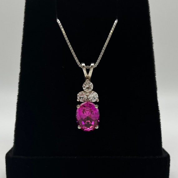 Beautiful 4ctw Pink Sapphire Necklace Sterling Silver Pendant Jewelry Trends Trending Jewelry Gift Wife Fiancé Daughter Mom
