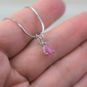 Shop Pink Sapphire Pendants! Pink Sapphire Pendant – Faceted Pear / Teardrop – Mini Pendant / Necklace – Sterling Silver – Choice of Chain | Natural genuine Pink Sapphire pendants. Buy crystal jewelry, handmade handcrafted artisan jewelry for women.  Unique handmade gift ideas. #jewelry #beadedpendants #beadedjewelry #gift #shopping #handmadejewelry #fashion #style #product #pendants #affiliate #ad