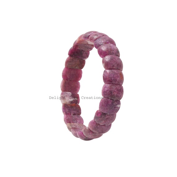 Natural Aaa++ Pink Tourmaline Stretchable Bracelet-13mmx8mm Smooth Cushion/rectangle Gemstone Jewelry-adjustable Bracelet-special Gifts Idea