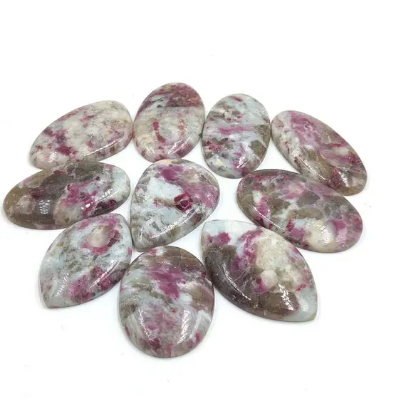 Wholesale Lot Pink Tourmaline  Stone 5 Pc / 10 Pc Lot Mix Shape 25 To 30 Mm Cabochon Gemstone Jewelry Stone Free Shipping