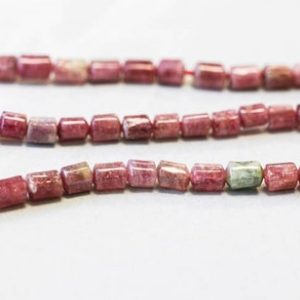 Shop Pink Tourmaline Bead Shapes! S/ Tourmaline 5×6-7mm Cylinder Beads Color & Size Varies 16" Strand Natural Pink Tourmaline Gemstone Smooth Tube For Crafts For Jewelry  Use | Natural genuine other-shape Pink Tourmaline beads for beading and jewelry making.  #jewelry #beads #beadedjewelry #diyjewelry #jewelrymaking #beadstore #beading #affiliate #ad