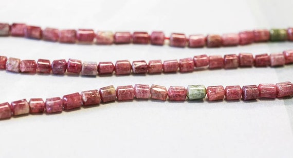 S/ Tourmaline 5x6-7mm Cylinder Beads Color & Size Varies 16" Strand Natural Pink Tourmaline Gemstone Smooth Tube For Crafts For Jewelry  Use