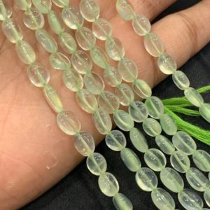 Shop Prehnite Bead Shapes! Independence Day Sale New Brand 13 Inch Natural Prehnite Oval Shaped Beads, Prehnite 5-6mm Green Stone Beads An Amazing Item | Natural genuine other-shape Prehnite beads for beading and jewelry making.  #jewelry #beads #beadedjewelry #diyjewelry #jewelrymaking #beadstore #beading #affiliate #ad