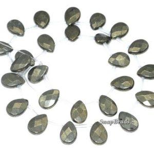 Shop Pyrite Faceted Beads! 14x10mm Iron Pyrite Gemstone Faceted Teardrop 14x10mm Loose Beads 7.5 inch Half Strand (90187843-421) | Natural genuine faceted Pyrite beads for beading and jewelry making.  #jewelry #beads #beadedjewelry #diyjewelry #jewelrymaking #beadstore #beading #affiliate #ad
