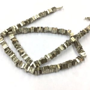 Shop Pyrite Bead Shapes! Natural Smooth Silver Pyrite Heishi Beads 5mm Gemstone Beads 18" Strand Wholesale Price | Natural genuine other-shape Pyrite beads for beading and jewelry making.  #jewelry #beads #beadedjewelry #diyjewelry #jewelrymaking #beadstore #beading #affiliate #ad