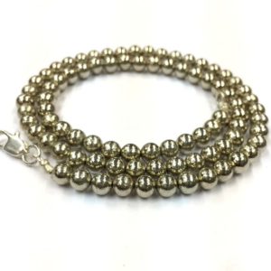 Shop Pyrite Round Beads! Natural Smooth Silver Pyrite Round Beads 6mm Gemstone Beads 18" Strand Wholesale Price | Natural genuine round Pyrite beads for beading and jewelry making.  #jewelry #beads #beadedjewelry #diyjewelry #jewelrymaking #beadstore #beading #affiliate #ad