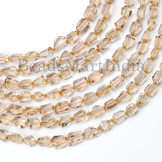 Champagne Quartz Faceted Nugget Beads, 4x6-7x8mm Champagne Quartz Nuggets, Champagne Quartz Faceted Beads, Champagne Quartz Beads
