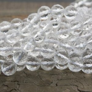 Shop Faceted Gemstone Beads! cool ice crystal quartz beads – faceted round rock crystal beads – natural clear quartz gemstonnes – – faceted crystal -4-12mm beads -15inch | Natural genuine faceted Gemstone beads for beading and jewelry making.  #jewelry #beads #beadedjewelry #diyjewelry #jewelrymaking #beadstore #beading #affiliate #ad