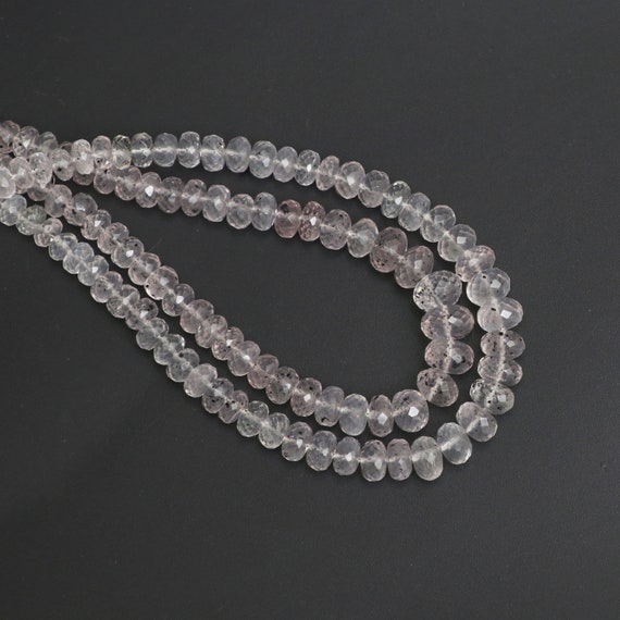 Natural Dot Quartz Faceted Rondelle Beads, 4.5 Mm To 8 Mm, Dot Quartz Jewelry Gift For Women, 18 Inch Full Strand, Price Per Strand