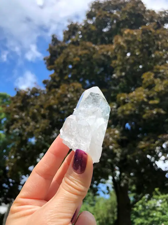Lemurian Clear Quartz Cluster From Colombia (2 3/4") For Crystal Magic, Energy Practitioner Crystal, Lemurian Past Life, Metaphysical Quartz
