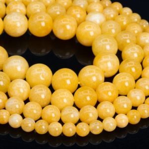 Deep Yellow Color Quartz Loose Beads Round Shape 6mm 8mm 10mm 12mm | Natural genuine round Quartz beads for beading and jewelry making.  #jewelry #beads #beadedjewelry #diyjewelry #jewelrymaking #beadstore #beading #affiliate #ad