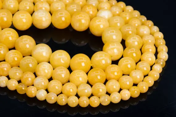 Deep Yellow Color Quartz Loose Beads Round Shape 6mm 8mm 10mm 12mm