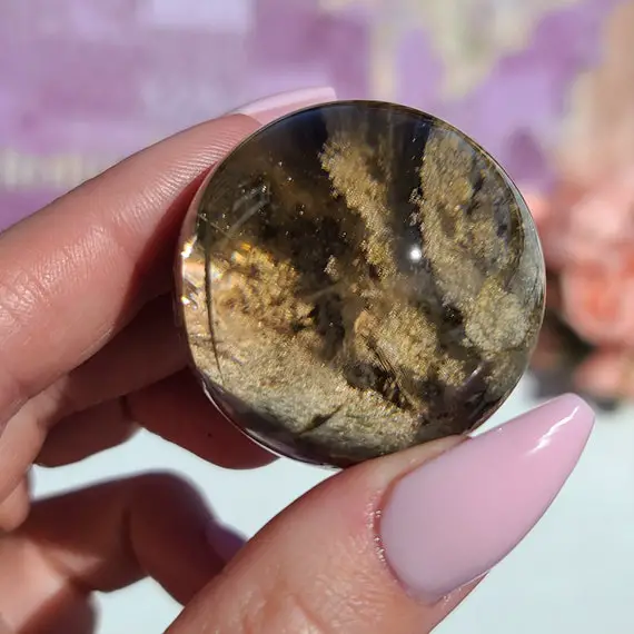 Small 1.5" Lodolite Sphere, Garden Quartz Crystal Ball From Brazil, Perfect For Decor Or Crystal Grids (4gq)
