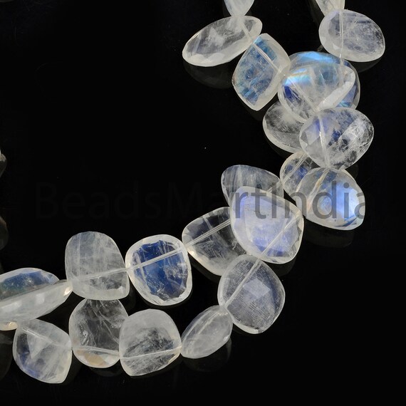 Rainbow Moonstone Faceted Table Cut Nuggets Beads, Rainbow Moonstone Nuggets Shape Beads, Rainbow Moonstone Faceted Beads