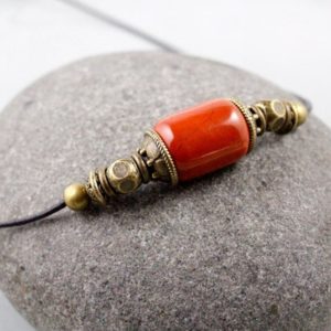 Shop Red Jasper Jewelry! Red Jasper Necklace, Gemstone Choker, Yoga Jewelry, Red Jasper Pendant, Cord Pendant, Red Necklace, Rustic Necklace, Antique Jewelry, Boho | Natural genuine Red Jasper jewelry. Buy crystal jewelry, handmade handcrafted artisan jewelry for women.  Unique handmade gift ideas. #jewelry #beadedjewelry #beadedjewelry #gift #shopping #handmadejewelry #fashion #style #product #jewelry #affiliate #ad