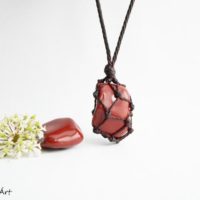 Red Jasper Necklace, Red Jasper Pendant, Red Jasper Jewelry, Jasper Pendant, Terracotta Red, Jasper Necklace, Mans Pendant, Mens Necklace | Natural genuine Gemstone jewelry. Buy handcrafted artisan men's jewelry, gifts for men.  Unique handmade mens fashion accessories. #jewelry #beadedjewelry #beadedjewelry #shopping #gift #handmadejewelry #jewelry #affiliate #ad