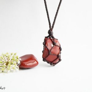 Red jasper necklace, red jasper pendant, red jasper jewelry, Jasper pendant, terracotta red, jasper necklace, mans pendant, mens necklace | Natural genuine Red Jasper pendants. Buy handcrafted artisan men's jewelry, gifts for men.  Unique handmade mens fashion accessories. #jewelry #beadedpendants #beadedjewelry #shopping #gift #handmadejewelry #pendants #affiliate #ad