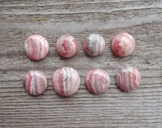 Pink Rhodochrosite Round Cabochon, Natural Gem Cabochon For Ring