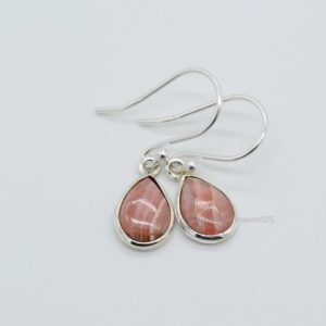 Shop Rhodochrosite Earrings! Natural Rhodochrosite Earrings | 925 Sterling Silver Earrings | 7×10 mm Pear Rhodochrosite Earrings | Everyday Jewelry | Gemstone Earrings | Natural genuine Rhodochrosite earrings. Buy crystal jewelry, handmade handcrafted artisan jewelry for women.  Unique handmade gift ideas. #jewelry #beadedearrings #beadedjewelry #gift #shopping #handmadejewelry #fashion #style #product #earrings #affiliate #ad