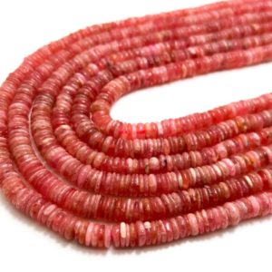Shop Rhodochrosite Rondelle Beads! Genuine Natural Rhodochrosite, Grade AAA Polished Rondelle Flat Disc Rhodochrosite (4mm, 6mm) Gemstone Loose Beads – RD21 | Natural genuine rondelle Rhodochrosite beads for beading and jewelry making.  #jewelry #beads #beadedjewelry #diyjewelry #jewelrymaking #beadstore #beading #affiliate #ad