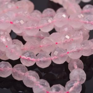 Shop Rose Quartz Faceted Beads! faceted rose quartz beads – gemstones rose quartz – quartz beads wholesale – rose quartz wholesale – faceted round beads -size 4-14mm-15inch | Natural genuine faceted Rose Quartz beads for beading and jewelry making.  #jewelry #beads #beadedjewelry #diyjewelry #jewelrymaking #beadstore #beading #affiliate #ad