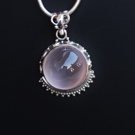 Rose Quartz Pendant, Sterling Silver Jewelry, Natural Pink Quartz, Handmade Necklace, Gift For Love, Gemstone Necklaces, Free Shipping