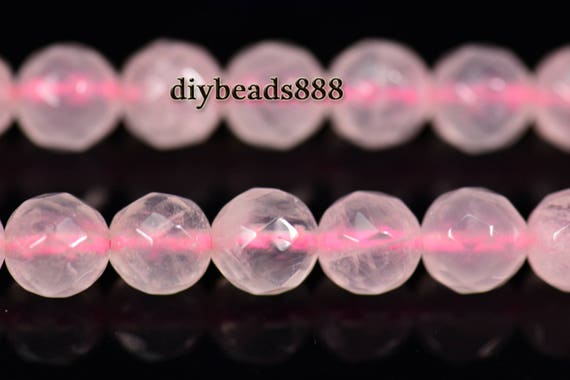 Rose Quartz,15 Inch Strand Rose Quartz Faceted(64 Faces) Round Beads，crystal Quartz,crystal Beads,6mm 8mm 10mm For Choice