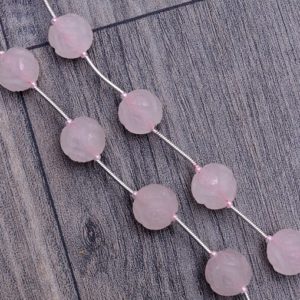 Shop Rose Quartz Round Beads! Rose Quartz Gemstone Carving Frosted Beads | 4 Beads Strand | Rose Quartz Semi Precious Gemstone Carving 12mm Round Loose Beads for Jewelry | Natural genuine round Rose Quartz beads for beading and jewelry making.  #jewelry #beads #beadedjewelry #diyjewelry #jewelrymaking #beadstore #beading #affiliate #ad