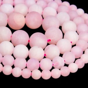 Shop Rose Quartz Round Beads! Genuine Natural Matte Rose Quartz Loose Beads Round Shape 6mm 8mm 15mm | Natural genuine round Rose Quartz beads for beading and jewelry making.  #jewelry #beads #beadedjewelry #diyjewelry #jewelrymaking #beadstore #beading #affiliate #ad