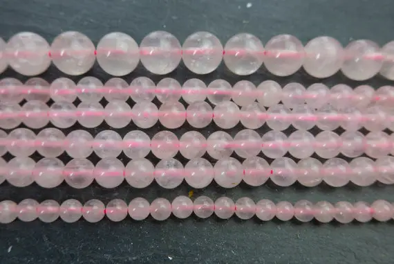 Natural Rose Quartz Beads - Pink Quartz Round Beads - Pink Gemstone Beads - Natural Gemstone Beads - 4mm 6mm 8mm 10mm 12mm Quartz - 15inch