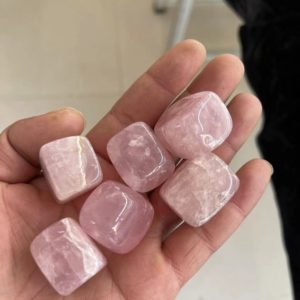 Shop Tumbled Rose Quartz Crystals & Pocket Stones! Rose Quartz Tumbled Stone Cube Shaped | Natural genuine stones & crystals in various shapes & sizes. Buy raw cut, tumbled, or polished gemstones for making jewelry or crystal healing energy vibration raising reiki stones. #crystals #gemstones #crystalhealing #crystalsandgemstones #energyhealing #affiliate #ad