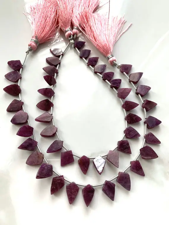 1/2 Strand Ruby Bicone Shaped Slices