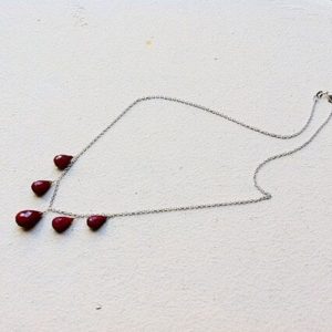 Shop Ruby Necklaces! Indian Burgundy Ruby Necklace sterling silver.  Natural Dark Red Ruby jewelry. July birthstone.  Feminine | Natural genuine Ruby necklaces. Buy crystal jewelry, handmade handcrafted artisan jewelry for women.  Unique handmade gift ideas. #jewelry #beadednecklaces #beadedjewelry #gift #shopping #handmadejewelry #fashion #style #product #necklaces #affiliate #ad