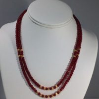 Ruby Necklace, Ruby Necklace, Natural Ruby Necklace, Two Strand Genuine Ruby Gemstone Necklace, Birthstone Necklace, Natural Ruby Necklace | Natural genuine Gemstone jewelry. Buy crystal jewelry, handmade handcrafted artisan jewelry for women.  Unique handmade gift ideas. #jewelry #beadedjewelry #beadedjewelry #gift #shopping #handmadejewelry #fashion #style #product #jewelry #affiliate #ad