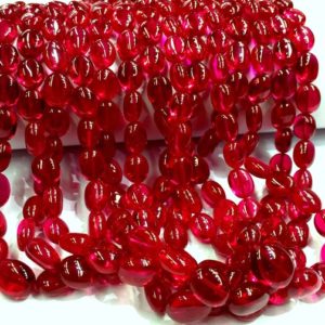 Shop Ruby Bead Shapes! AAAA+ QUALITY~Extremely Beautiful~Ruby Corundum Oval Shape Beads Ruby Smooth Oval Beads Ruby Oval Gemstone Beads Total 7 Strand. | Natural genuine other-shape Ruby beads for beading and jewelry making.  #jewelry #beads #beadedjewelry #diyjewelry #jewelrymaking #beadstore #beading #affiliate #ad